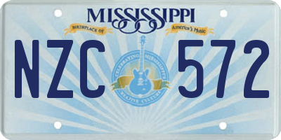 MS license plate NZC572