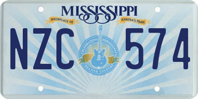 MS license plate NZC574