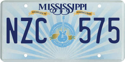 MS license plate NZC575