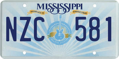 MS license plate NZC581