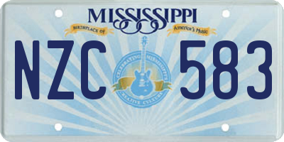 MS license plate NZC583