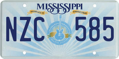 MS license plate NZC585