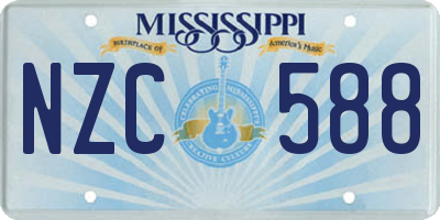 MS license plate NZC588