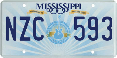 MS license plate NZC593