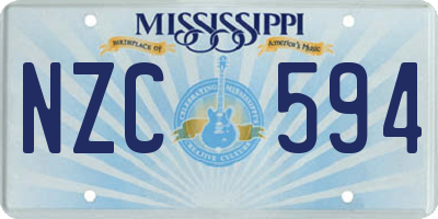 MS license plate NZC594