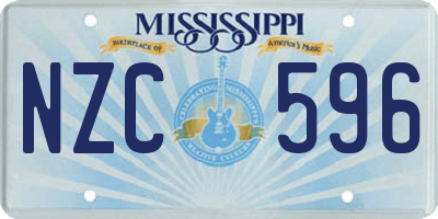 MS license plate NZC596