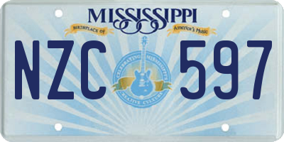 MS license plate NZC597