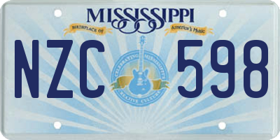 MS license plate NZC598