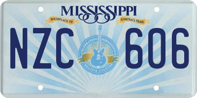 MS license plate NZC606
