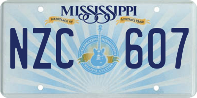 MS license plate NZC607