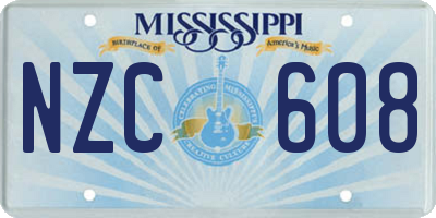 MS license plate NZC608