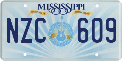 MS license plate NZC609