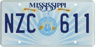 MS license plate NZC611