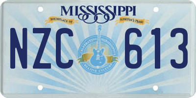 MS license plate NZC613