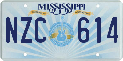 MS license plate NZC614
