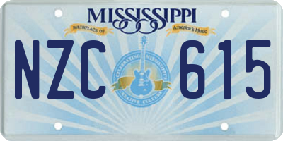 MS license plate NZC615
