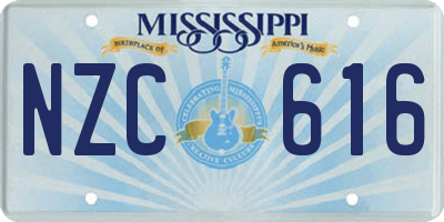 MS license plate NZC616