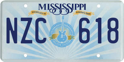 MS license plate NZC618