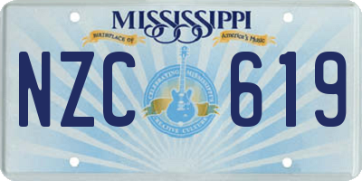 MS license plate NZC619