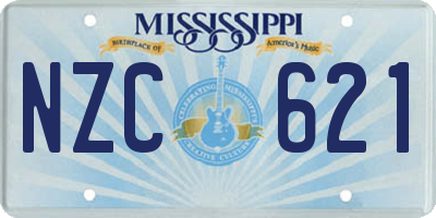 MS license plate NZC621