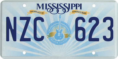 MS license plate NZC623