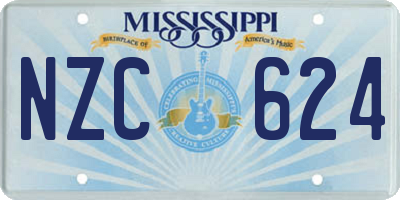 MS license plate NZC624