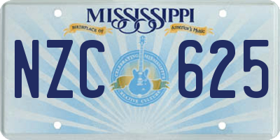 MS license plate NZC625