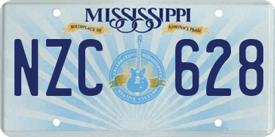 MS license plate NZC628