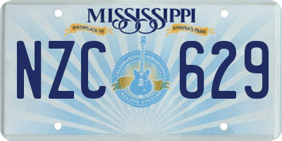 MS license plate NZC629