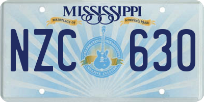 MS license plate NZC630