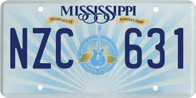 MS license plate NZC631