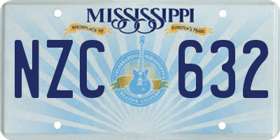MS license plate NZC632