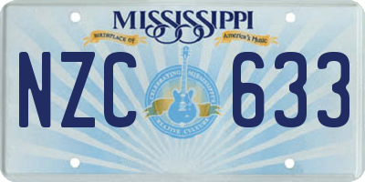 MS license plate NZC633