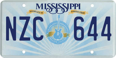MS license plate NZC644