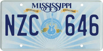 MS license plate NZC646