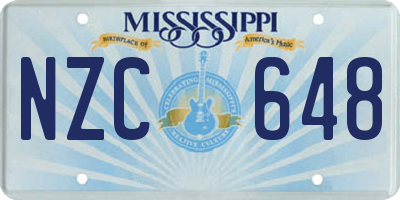 MS license plate NZC648