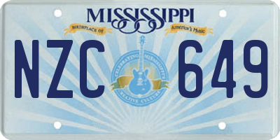 MS license plate NZC649