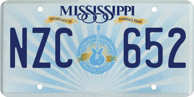 MS license plate NZC652