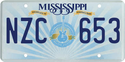 MS license plate NZC653
