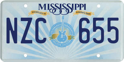 MS license plate NZC655