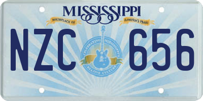 MS license plate NZC656