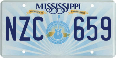 MS license plate NZC659