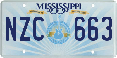 MS license plate NZC663