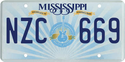 MS license plate NZC669