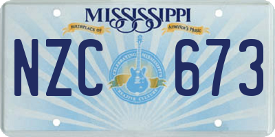 MS license plate NZC673