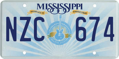 MS license plate NZC674