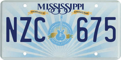 MS license plate NZC675