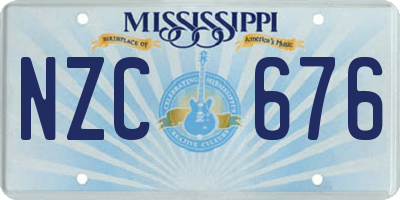 MS license plate NZC676