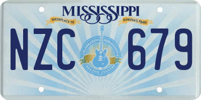 MS license plate NZC679