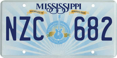 MS license plate NZC682